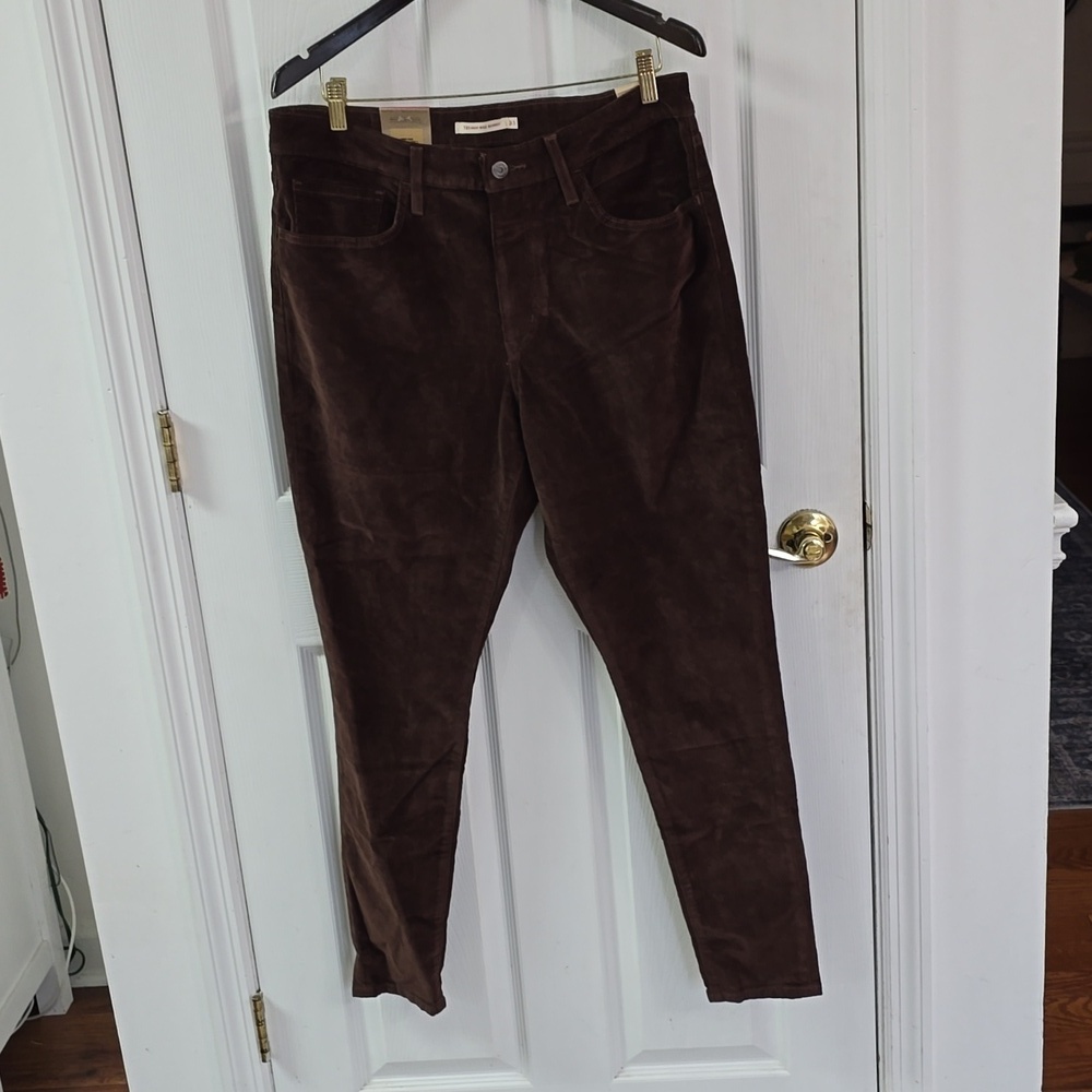 NWT Levi's 721 High Rise Skinny Brown  Corduroy Pants Jeans Size 33 x 30